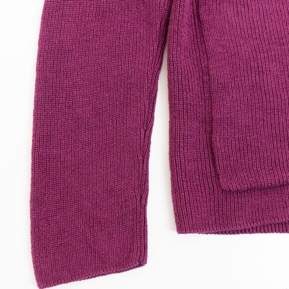 Eileen Fisher Organic Linen Cotton V-Neck Cardigan Oversized Boxy Plum Purple - Picture 8 of 14